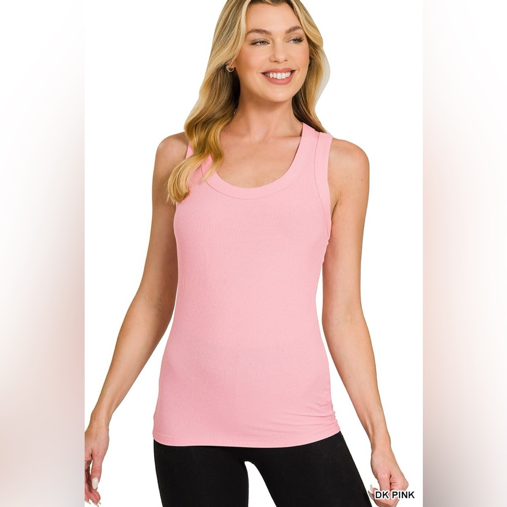 Zenana Ribbed Scoop Neck Tank Top